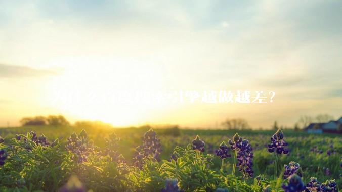 为什么百度搜索引擎越做越差？